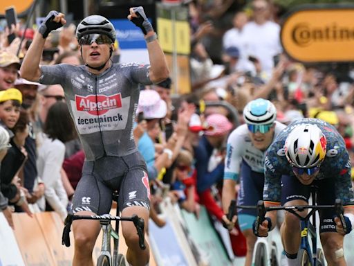 Tour de France: Jasper Philipsen powers to stage 13 victory in Pau ahead of Van Aert