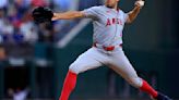 Tyler Anderson of the Los Angeles Angels pitches against the Texas Rangers during the first inning at Globe Life Field on Friday, May 17, 2024, in Arlington, Texas.