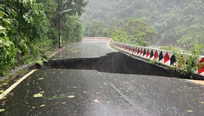 凱米狂襲！南投信義鄉「道路大面積坍塌」 警拉封鎖線