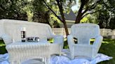 Nothing says summer like cans of white high-gloss spray paint and wicker furniture