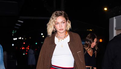 Gigi Hadid Is Back To Business In Neutral Knitwear