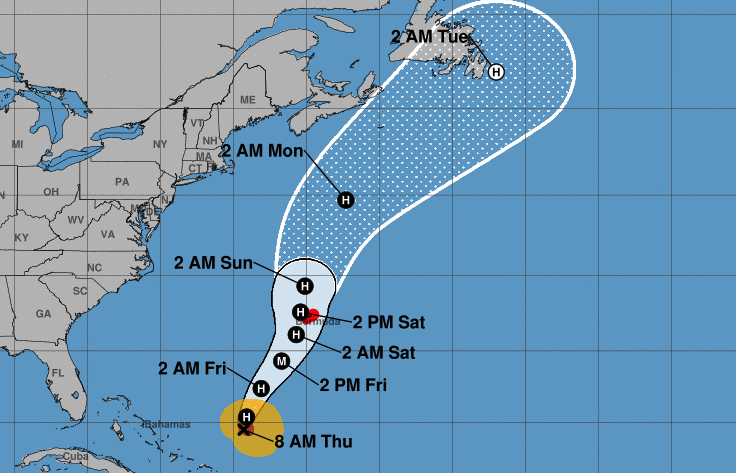 Maps show Hurricane Ernesto's path and forecast