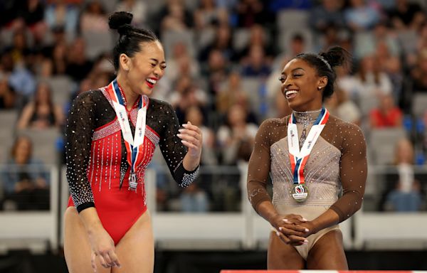 Sunisa Lee’s vault went awry. Simone Biles stepped in to help.