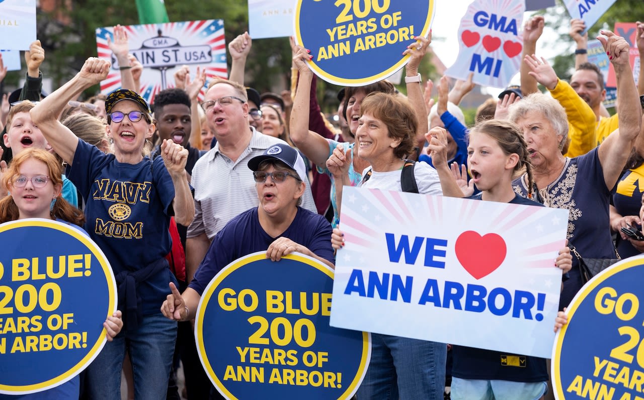 Good Morning America broadcast draws excited crowd in downtown Ann Arbor