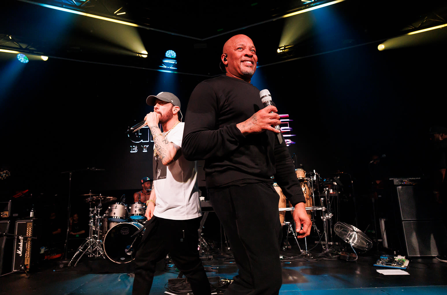 Abracadabra! Eminem Makes Surprise Appearance Alongside Dr. Dre in London For ‘Houdini’ Performance