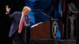 Trump claims ‘low IQ’ Biden only has to stay upright to be declared winner of debates in NRA speech