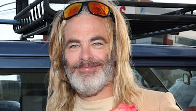 Chris Pine Channels 'Poolman' Character in Jorts, Long Blond Hair