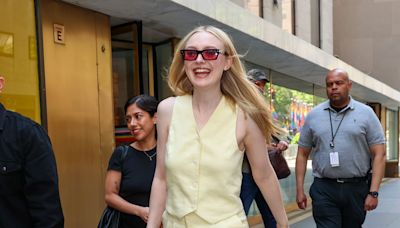 Dakota Fanning’s Butter-Yellow Suit Is the Perfect Spring-Summer Transition Piece