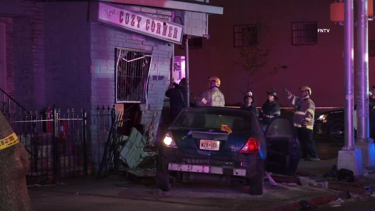 Carjacked vehicle in Newark crashes into bar; driver remains at large: police