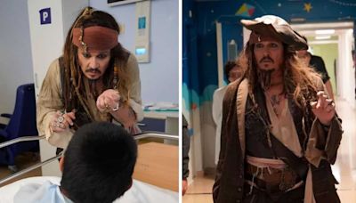 Johnny Depp turns Jack Sparrow to surprise kids at Spain hospital