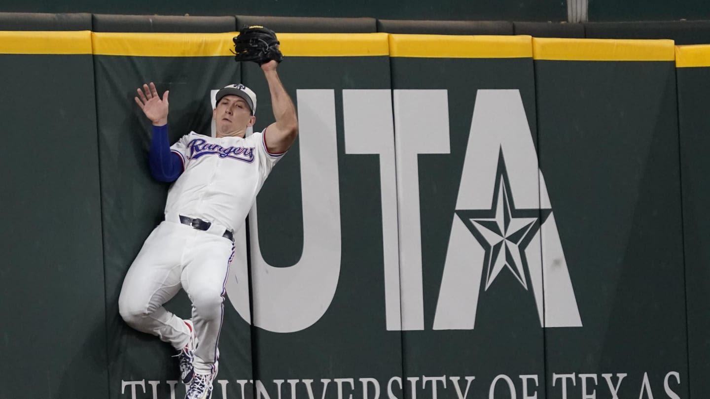 Watch Texas Rangers Rookie Wyatt Langford Add Home Run-Robbing Catch To Highlight Reel