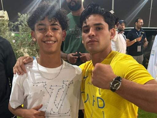 Ryan Garcia poses with Cristiano Ronaldo's son in Saudi Arabia