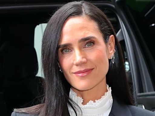 Jennifer Connelly, 53, shows off her slender legs at The View in NYC