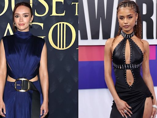 Cutout Dresses Are Trending on the Red Carpet in 2024: Olivia Cooke in Loewe, Tyla in Vintage Versace and More