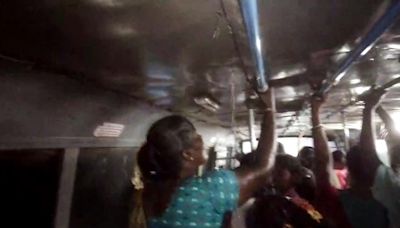 Passengers drenched as rainwater leaks through roof of TNSTC bus