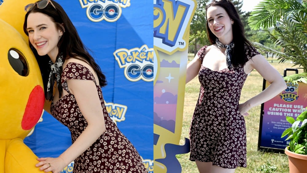 Rachel Brosnahan Brings Flower Power to Pokémon Go Fest in Playful Reformation Minidress With Cascading Floral Print