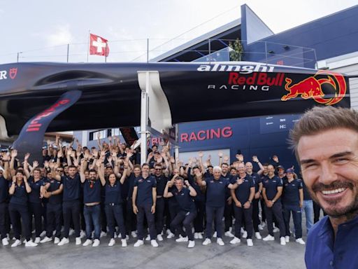 David Beckham visita la base del Alinghi Red Bull Racing