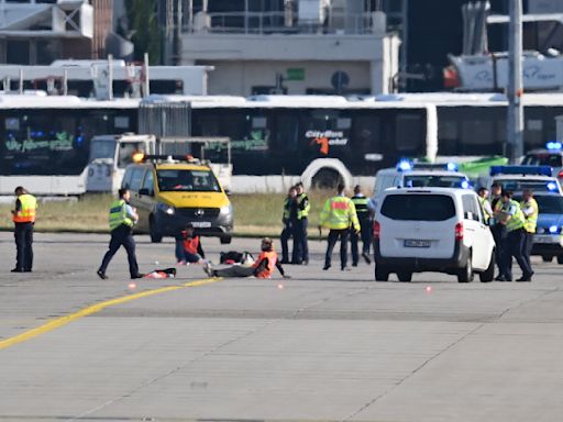 Climate protest at Frankfurt Airport forces a temporary halt to flights