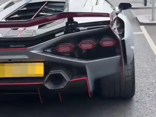 Watch moment £2.6m Lambo supercar receives instant karma after revving loudly