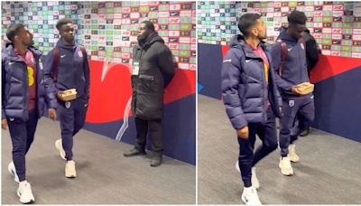 Footage of Bukayo Saka emerges after coming off during England's 2-1 defeat vs Greece