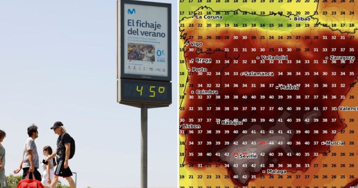 Spain, Greece and Turkey weather maps turn white as 46C heatwave hits
