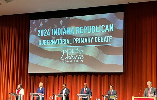 Indiana governor candidates, minus Mike Braun, tussle with moderator at final debate