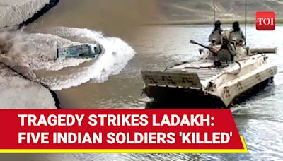 5 Indian Army Soldiers In T-72 Tank 'Swept Away' During Drills At LAC In Ladakh | Details - Times of India Videos