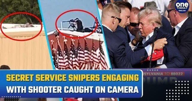 Trump Assassination:Dramatic Moment When US Secret Service Snipers Engage With Shooter Caught On Cam