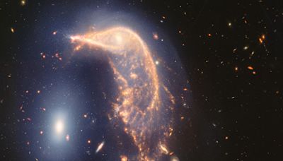 James Webb telescope marks second anniversary with an image of the Penguin and the Egg galaxies