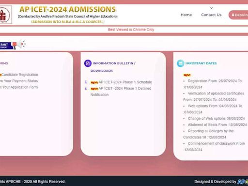 AP ICET Counselling 2024 Phase 1 registration begins at icet-sche.aptonline.in; check eligibility, important dates, documents required, and more - Times of India