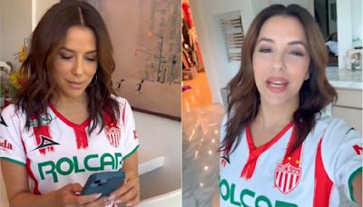 Eva Longoria anuncia que va al juego Necaxa vs Monterrey
