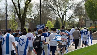 Pro-Israel demonstrators rally in response to Pro-Palestinian encampment at Syracuse University