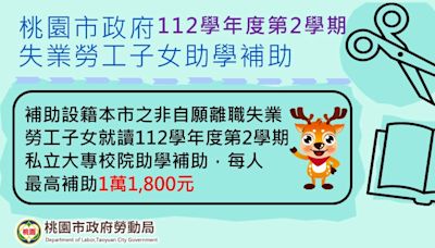 桃園勞動局陪你度過難關 助學補助今開放申請