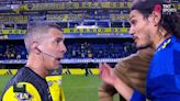 La discusión entre Cavani y el árbitro Mastrángelo por el tiempo adicionado tras el empate de Boca Juniors ante Talleres