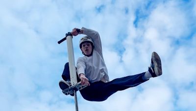 N.B. man pogo jumps into the bigtime on Britain's Got Talent show