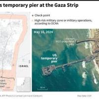 US army's temporary pier at the Gaza Strip