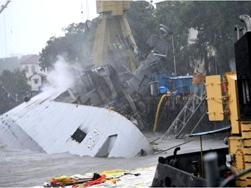 INS Brahmaputra Damaged, Resting On One Side As Fire Breaks Out Aboard Ship, Sailor Missing