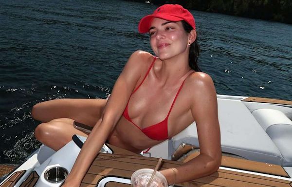 Kendall Jenner Is Red Hot in String Bikini as She Poses on Boat: ‘Wake Surfer Girl’