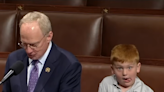 Say cheese! Child steals the show on House floor making faces as Rep rails against Donald Trump conviction