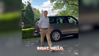 Jeremy Hunt steps out of Range Rover to vote in general election