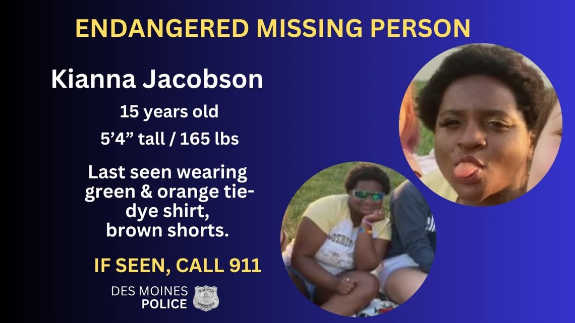 DMPD issue missing endangered person alert: Kianna Jacobson