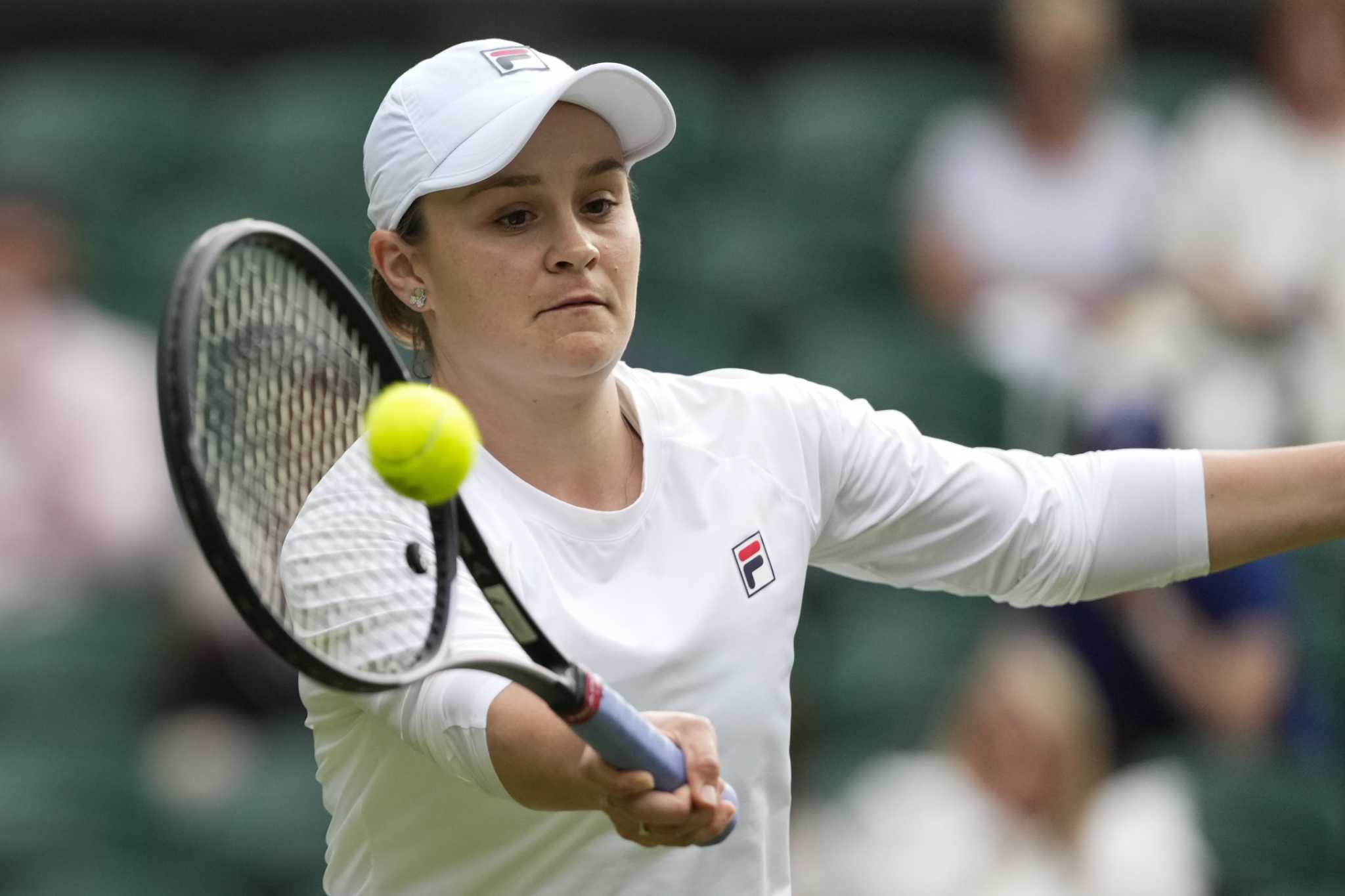 Ash Barty plays exhibition doubles match at Wimbledon but happy to stay retired