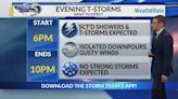 Showers and a few storms arrive this evening