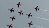 Thousands at RAF air show featuring Red Arrows