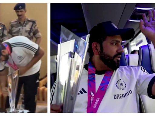 Rohit Sharma cleans T20 World Cup trophy as India captain gears up for grand Wankhede felicitation after victory parade