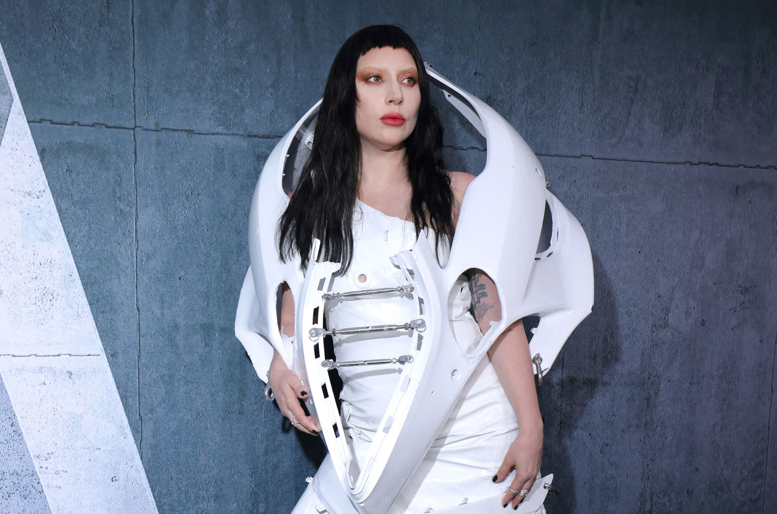...Wears Car Part Dress, Reveals She Played Five Shows With COVID at ‘Gaga Chromatica Ball’ L.A. Movie Premiere