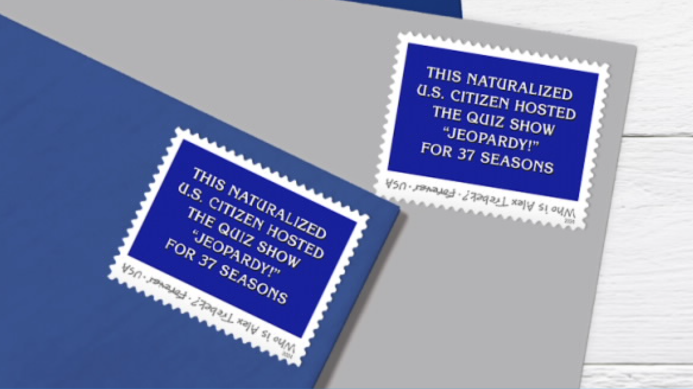 New Forever stamps roll out, starting with Alex Trebek Jeopardy stamp