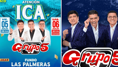 Conciertos del Grupo 5 en Ica: horarios, setlist de canciones y duración de los shows en vivo