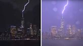 Rayos impactan el World Trade Center en NYC y todo quedó captado en video