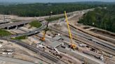 Watch: Drone footage captures scale of M25 closure as new bridge beams installed